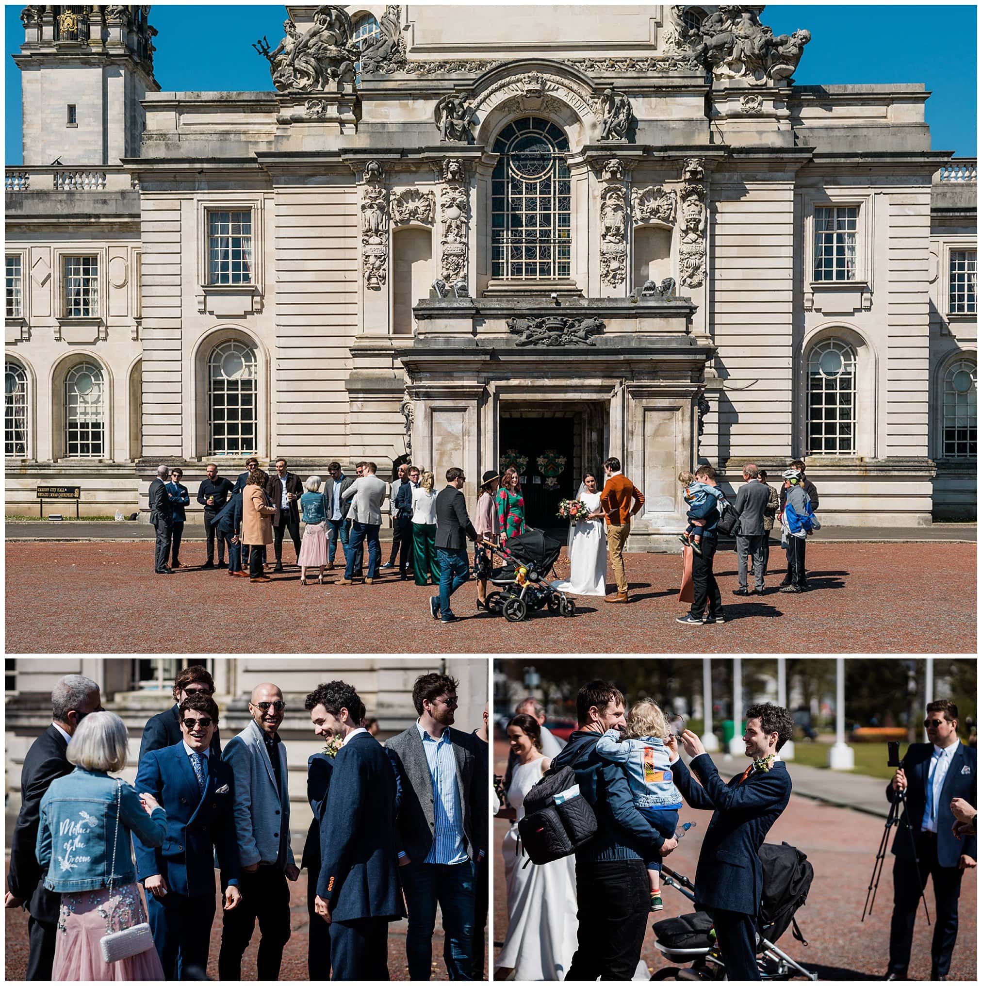 After a wedding ceremony at Cardiff City Hall