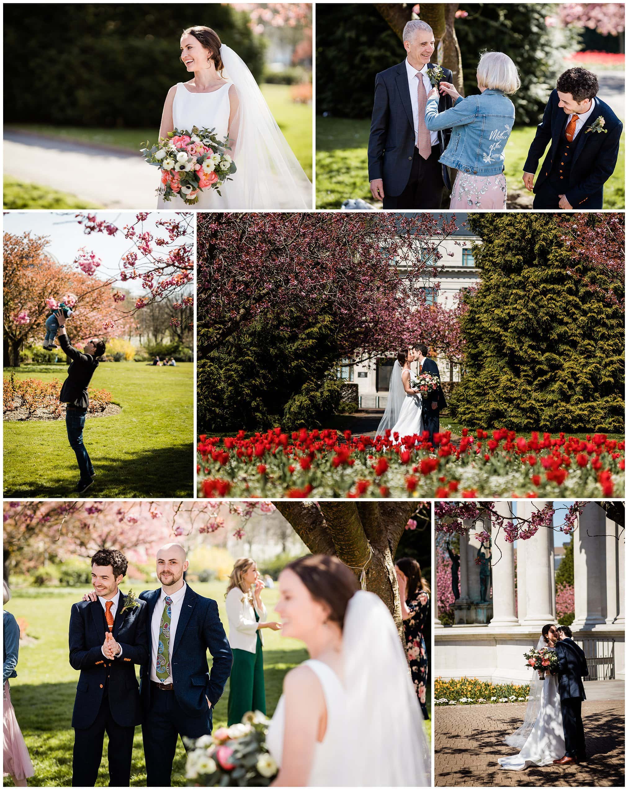 wedding photography in Alexandra Gardens in Cardiff