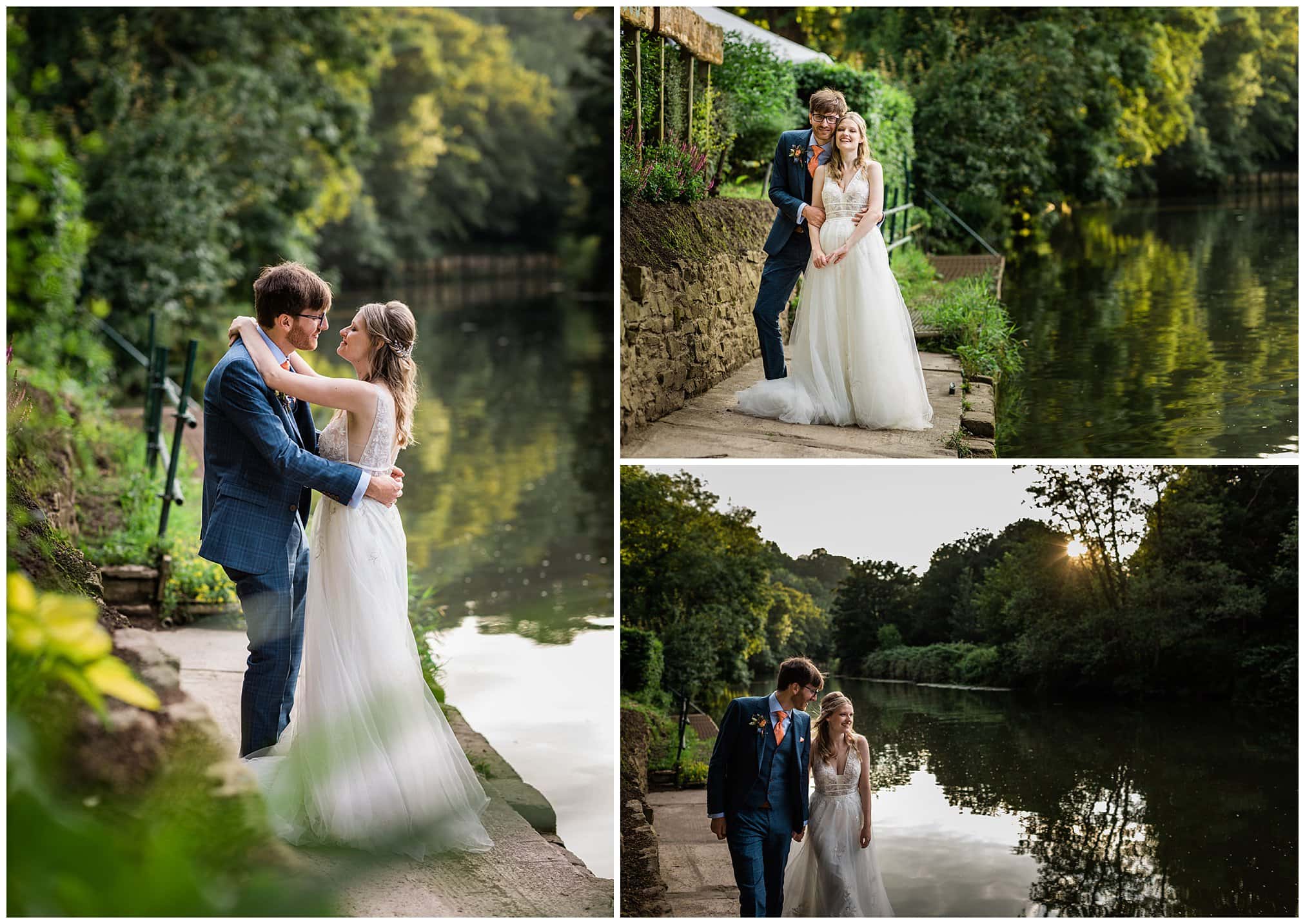 bride and groom at their Beeses Riverside Bar wedding.