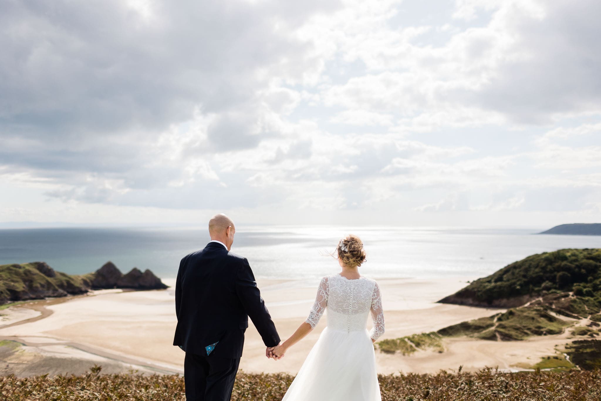 elopement photography wales three cliffs bay